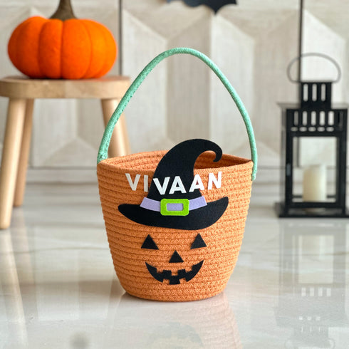 Halloween Trick or Treat Pumpkin Basket